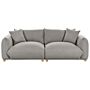 Fabric Sofa Light Grey Polyester Upholstery 3 Seater With Scatter Cushions Living Room Settee