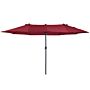 Outsunny 4.6m Double-sided Patio Parasol Sun Umbrella-wine Red