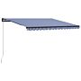 Vidaxl Manual Retractable Awning 400x300 Cm Blue And White