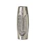 Flower Vase Silver Aluminium Metal Face Motif Decorative Pot Tabletop Home Decoration