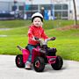 Homcom 6v Quad Bike With Wear-resistant Wheels, Forward Backward Function, For Ages 18-36 Months, Pink