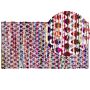 Area Rug Multicolour Polyester Cotton 80 X 200 Cm Geometric Pattern Rectangular Hand Woven