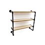 Black Pipe & Wooden Shelves 58cm