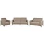 Sofa Set Taupe Polyester Fabric Upholstery 3 + 2 + 1 Seater Loveseat Couch Armchair Living Room Furniture Beliani