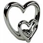 Silver Double Heart Tealight Holder