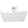 Freestanding Bath White Sanitary Acrylic Single 170 X 78 Cm Wavy Rectangular