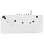 Whirlpool Bath White Sanitary Acrylic Glass Front Faux Leather Headrest Led Illumination Single 170 X 85 Cm Curved Design