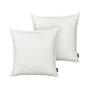 Set Of 2 Scatter Cushions Off White Teddy Fabric Throw Pillows Solid Pattern