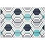 Area Rug Carpet Multicolour Polyester Fabric Geometric Linear Pattern Rectangular 160 X 230 Cm