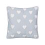 Scatter Cushion Grey Cotton 45 X 45 Cm Throw Pillow Embroidered Hearts Pattern