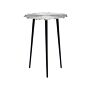 Side Table Silver With 3 Black Iron Legs Aluminium Irregular Carved Top Decorative Modern Minimalistic