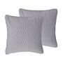 Set Of 2 Decorative Cushions Grey Pattern Rectangular 45 X 45 Cm