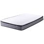 Pocket Spring Mattress White With Grey Fabric Eu Single Size Medium Firm