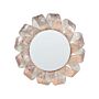 Wall Hanging Mirror White With Copper 54 Cm Round Spiral Frame Decorative