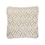 Decorative Cushion Beige Cotton Macramé 45 X 45 Cm Rope