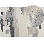 Shaggy Area Rug White Grey 160 X 230 Cm Modern High-pile Machine-tufted Rectangular Carpet