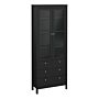 Madrid China Cabinet 2 Doors W/glass + 3 Drawers In Matt Black