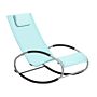 Rocking Sun Lounger Light Blue Steel Runners Garden Rocking Chair With Head Cushion