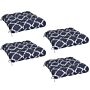 Outsunny 4-piece Seat Cushion Pillows Replacement, Patio Chair Cushions Set With Ties For, Blue