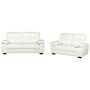 Sofa Set Cream 3 + 2 Seater Faux Leather