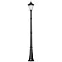 Outsunny 2.4 M Garden Lamp Post Light, Led Solar Powered Patio Path Lighting Lamp With Aluminium Frame, Pir Motion Sensor For Lawn, Pathway, Black