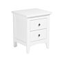 Bedside Table Nightstand White 2 Drawers