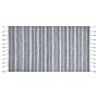 Area Rug Light Grey Fabric 80 X 150 Cm Stripe Pattern