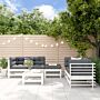 Vidaxl 6 Piece Garden Lounge Set White Solid Wood Pine