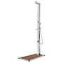 Vidaxl Garden Shower With Brown Base 225 Cm Stainless Steel