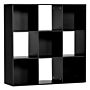 Homcom 3-tier 9 Cubes Storage Unit Particle Board Cabinet Bookcase Organiser Home Office Shelves Black