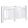 Homcom Slatted Radiator Cover Painted Cabinet Mdf Lined Grill In White (152l X 19w X 81h Cm)