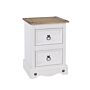 Corona White 2 Drawer Petite Bedside Cabinet