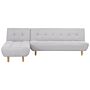 Corner Sofa Light Grey Fabric Upholstery Light Wood Legs Right Hand Chaise Longue 3 Seater Beliani