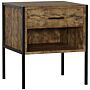 Brooklyn 1 Drawer Bedside Cabinet, Dark Wood