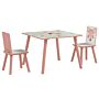 Zonekiz Kids And Table Chairs, Children Desk With Two Chairs, Toddler Furniture Set, For Ages 3-6 Years - Pink