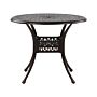 Garden Dining Table Brown Aluminium Round Ø 90 Cm Outdoor