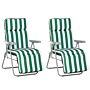 Outsunny Set Of 2 Garden Patio Outdoor Sun Recliners Loungers Folding Foldable Multi Position Relaxers Chairs With Cushions Fire Retardant Sponge