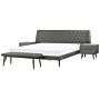 Bedroom Set Grey Faux Leather Eu Super King Size 6ft Bed 2 Bedside Tables Bed Bench