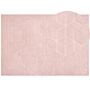 Faux Rabbit Fur Rug Pink Artificial Polyester Fur 160 X 230 Cm Soft Shaggy High Pile Rug