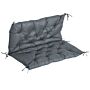 Outsunny 2 Seater Bench Cushion, Garden Chair Cushion With Back And Ties, 98 X 100 Cm, Dark Grey