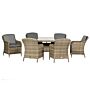 Wentworth 6 Seater Ellipse Imperial Dining Set 200 X 145cm Table With 6 Imperial Chairs Including Cushions