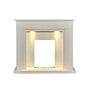 Acantha Maine White Marble Fireplace With Downlights, 48 Inch