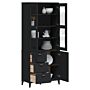 Vidaxl Highboard Viken Black 80x40x190 Cm Solid Wood Pine