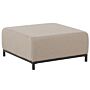 Ottoman Beige Fabric Upholstery Black Aluminium Legs Metal Frame Outdoor And Indoor Water Resistant