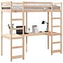 Vidaxl Loft Bed Frame With Desk 90x190 Cm Solid Wood Pine