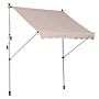 Outsunny 2x1.5m Garden Patio Manual Awning Canopy Sun Shade Shelter Adjustable Aluminium Frame Awning Beige