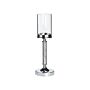 Candle Holder Silver Metal Pillar Glass Shade 41 Cm Glamour Accent Piece Decoration Table Centrepiece