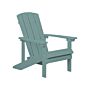 Garden Chair Turquoise Plastic Wood Weather Resistant