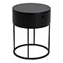 Polo Round Bedside Table In Black