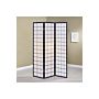 3-panel Black Solid Wood Folding Room Divider Screen